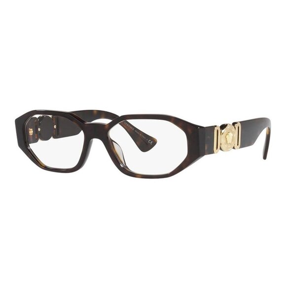 NWT VERSACE EYEGLASSES UNISEX HAVANA BROWN OVAL EYEWEAR VERSACE